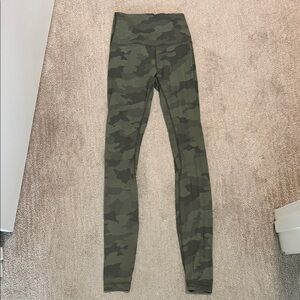 Lululemon Athletica Green Camo Leggings